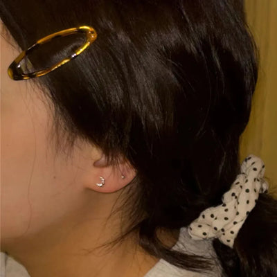 2/4/8Pcs Vintage Leopard Hair Clips Y2K Cute Korean Charm BB Hair Clip Print Glue Oval Hair Clips Student Woman Hair Accessories