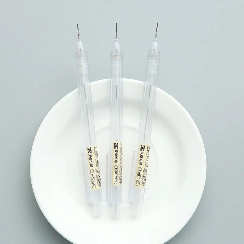 Mixed Loading 0.5&0.7mm Mechanical Pencil White Simple Automatic Pen for Students School Supplies Office Accessories Stationery