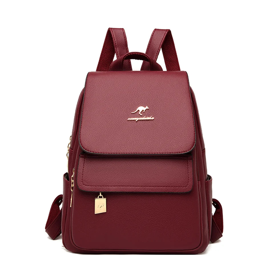 Women High Quality Leather Backpack Large Capacity School Shoulder Bags for Teenage Girls Travel Backpack Designer Sac A Dos