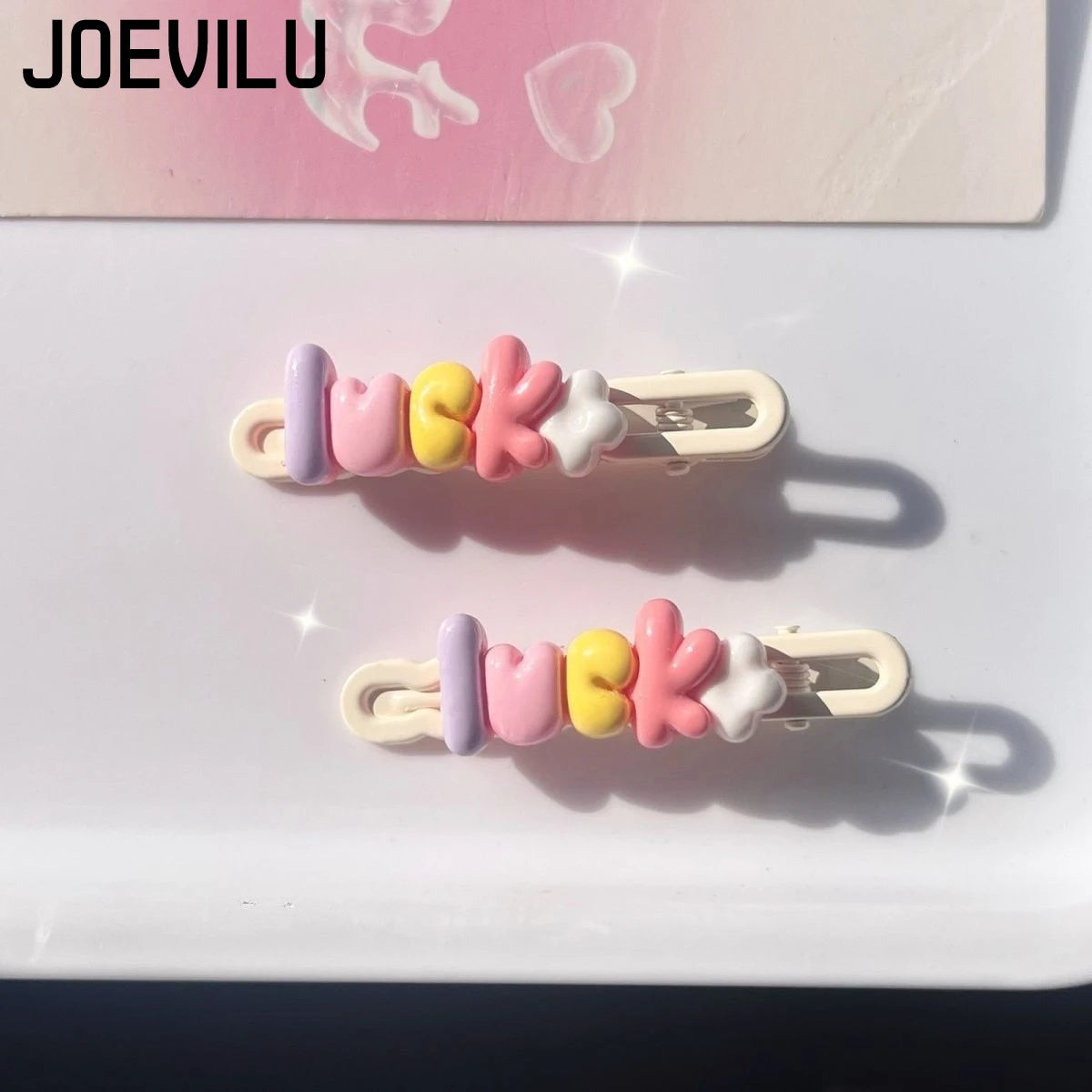Lucky Dopamine Y2K Sweet Girly Hair Clips for Women Pastel Cream Cute Side Bangs Barrettes Hair Accessories for Kids BB Duckbill