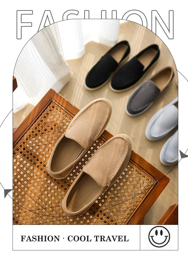 Men's Casual Shoes Cow Suede Genuine Leather Men Classic British Style Loafers Moccasins Mens Light Comfortable Driving Flats