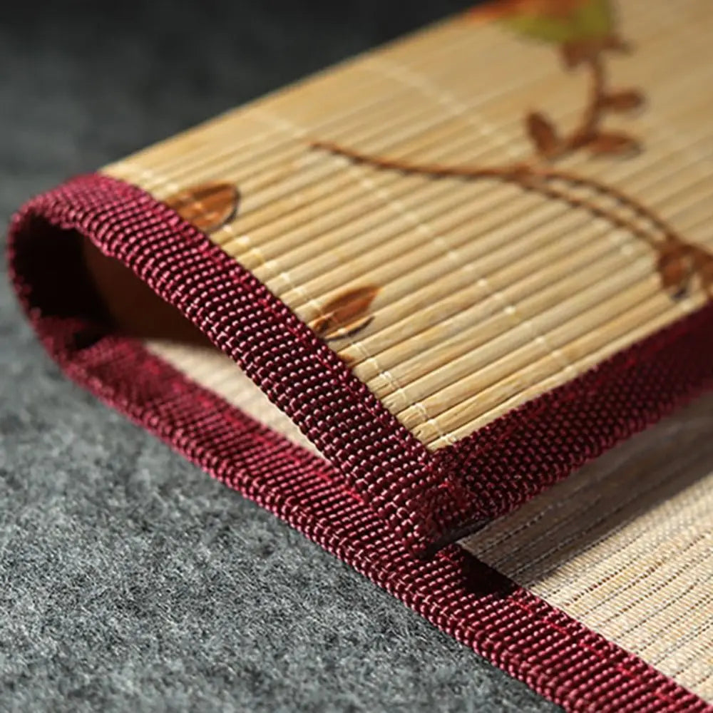 Bamboo Painting Brushes Holder High Quality Large Capacity Chinese Style Calligraphy Pen Curtain Pen Case Art Supplies