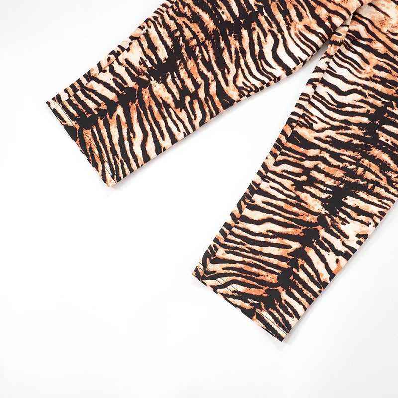 Tiger Print Stretch High-Waisted Pants