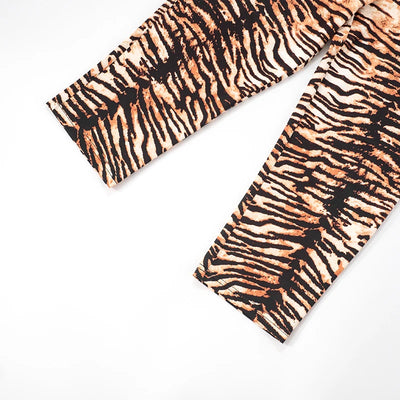 Tiger Print Stretch High-Waisted Pants