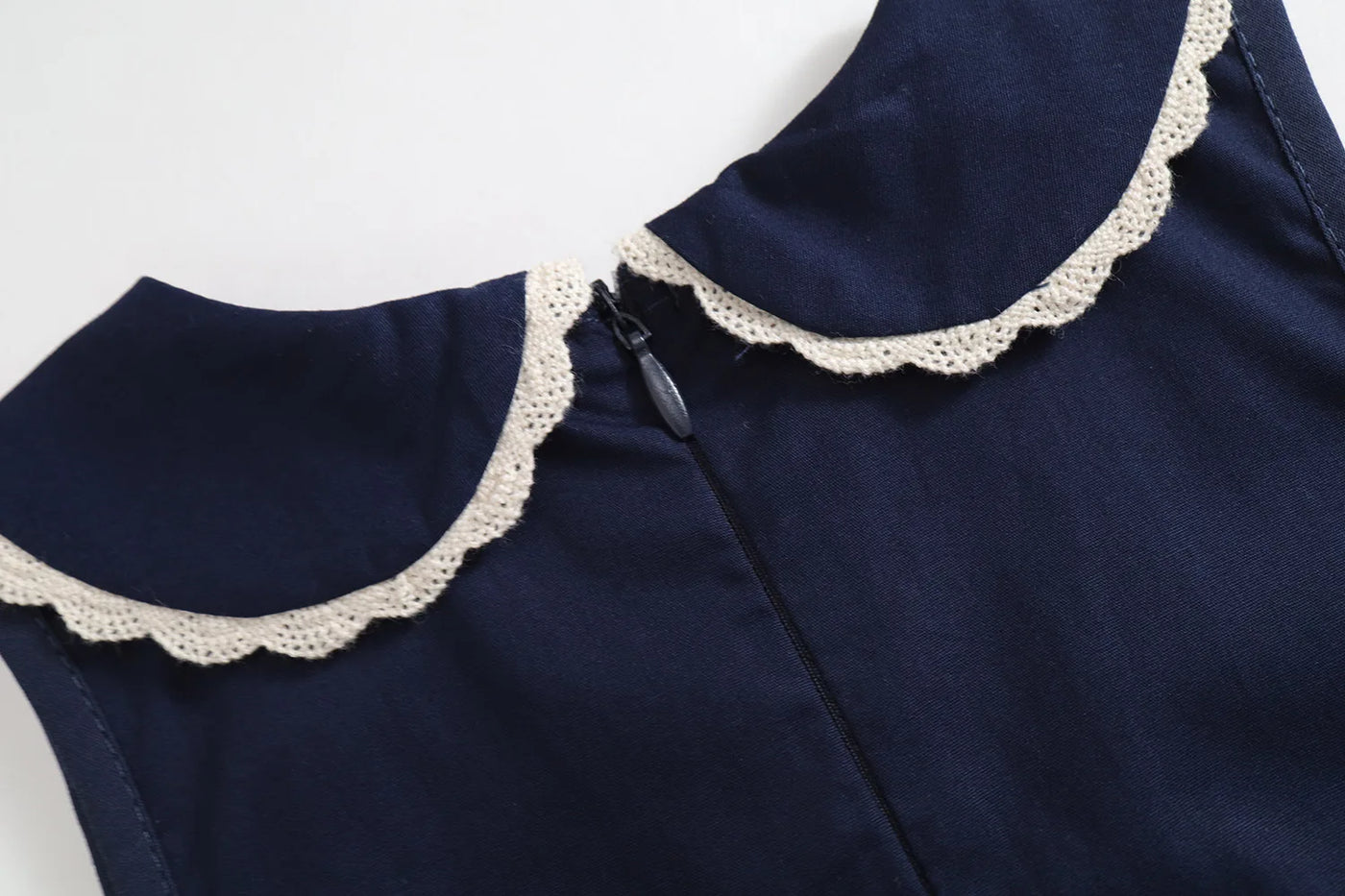 2025 Summer Toddler Girl Dress Cotton Turn Down Collar Kid Baby Girl Sling Dress Retro Loose Lace Patchwork Little Girl Sundress