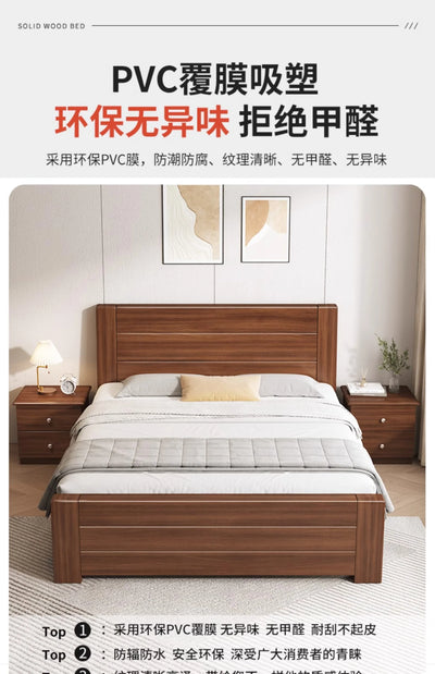 Wooden Cheap Storage Bed Bedroom Elegant Pretty Luxury Full Size Frame Bed Bases Queen Home Cama Box Casal House Accessories