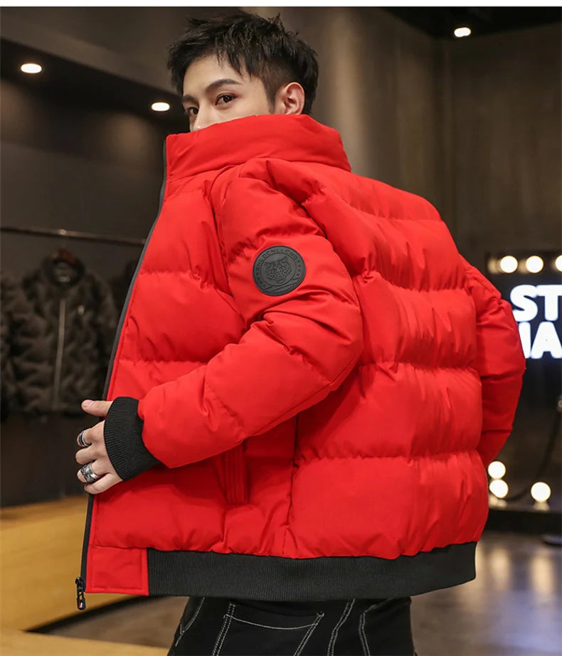 Autumn and winter standing collar cotton jacket men's thick warm fashion jacket casual jacket warm cotton jacket winter clothing