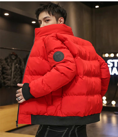 Autumn and winter standing collar cotton jacket men's thick warm fashion jacket casual jacket warm cotton jacket winter clothing