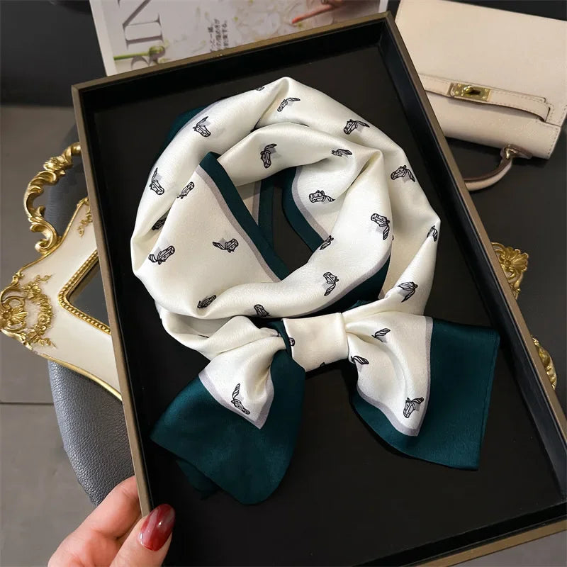 2025 Horse Print Skinny Ribbon Women Scarf Fashoin Hair Hand Wirst Folard Neck Tie Lady Headband Scrunchie Echarpe Silk Scarves