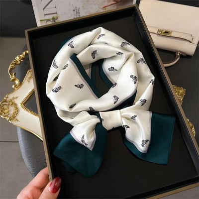2025 Horse Print Skinny Ribbon Women Scarf Fashoin Hair Hand Wirst Folard Neck Tie Lady Headband Scrunchie Echarpe Silk Scarves