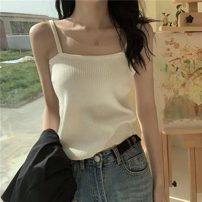 Hot Girl Korean Style Drawstring Lace-up Waist Lace Short Suspender Dresses + White Inner Wear Bottoming Sling Top Two-piece Set