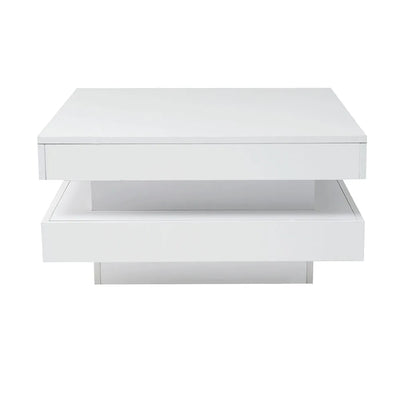 Square coffee table table in White Modern Technological Style With Bluetooth LED Strip