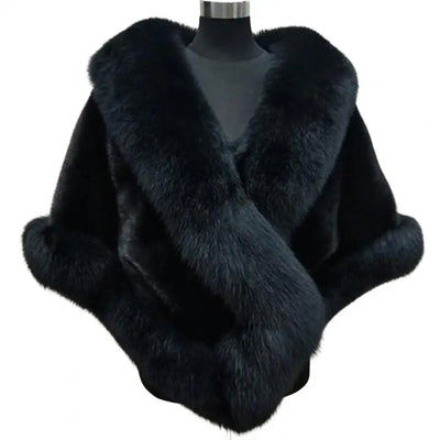 Luxury Fur Women Poncho Fluffy Shawl Fur Evening Dress Shawl Wedding Banquet Shawl Dress Shawl Plush Cape Coat Women Jackets