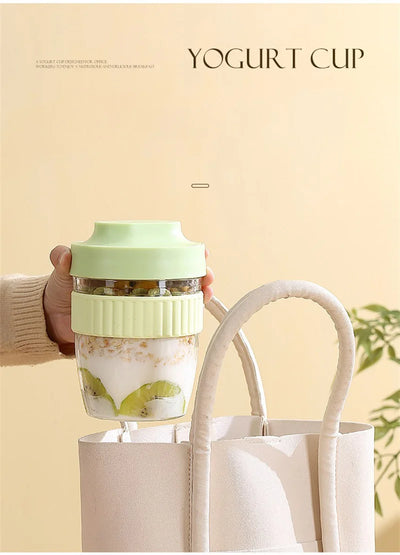 Breakfast Cup Oat Cup Nut Yogurt Salad Cup Container Set Sealed Portable Fitness School Lunch Box Food Storage Cup Bento Box New