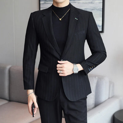 2024 Slim Fit Men's Wedding Casual Suit High-End All-in-One Handsome Two Button Fashion Boutique Single West Coat S-5XL