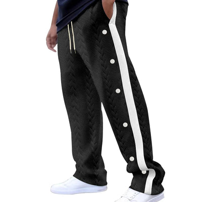 Jacquard Single-Breasted Side Stripe Sweatpants