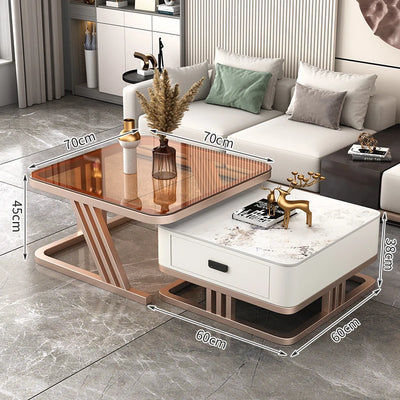 Nordic Aesthetic Coffee Table Living Room Light Luxury Designer Clear Unique Side Table Modern Simple Mesas Bajas Furniture