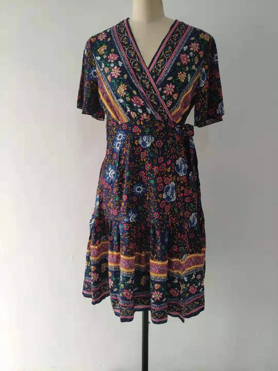 Summer Woman Playsuits Flowers Printed Sexy Off Shoulder Slim Romper Jumpsuit Women Short Sleeve Holiday Beach Playsuit