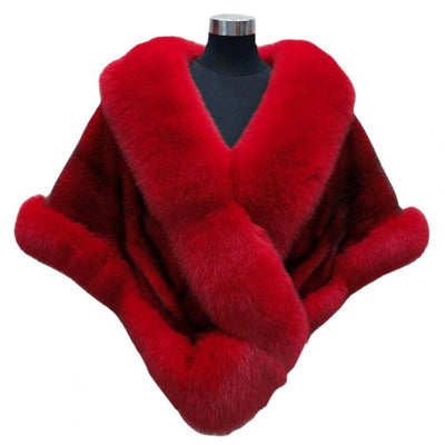 Luxury Fur Women Poncho Fluffy Shawl Fur Evening Dress Shawl Wedding Banquet Shawl Dress Shawl Plush Cape Coat Women Jackets