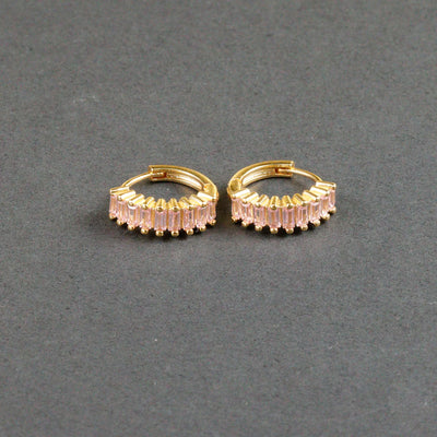 Fashion Multicolor Zircon Crystal Small Hoop Earrings Women Stainless Steel Flower Square Cartilage Earring Piercing Jewelry