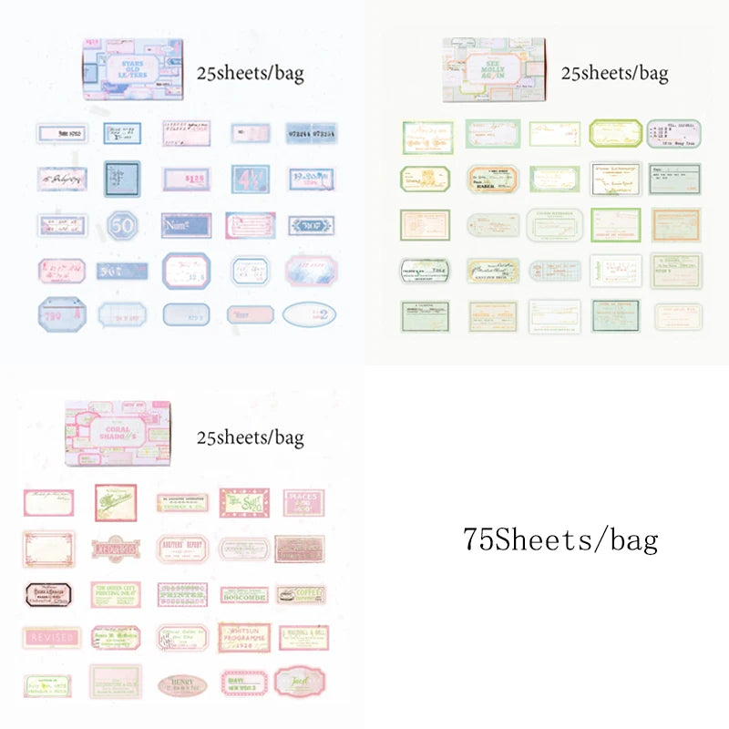 Mr Paper 75Pcs/bag Matchbox Sticky Notes Stickers Handbook Stickers Stationery Stickers DIY Phone Case Diary