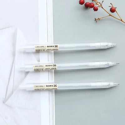 Mixed Loading 0.5&0.7mm Mechanical Pencil White Simple Automatic Pen for Students School Supplies Office Accessories Stationery