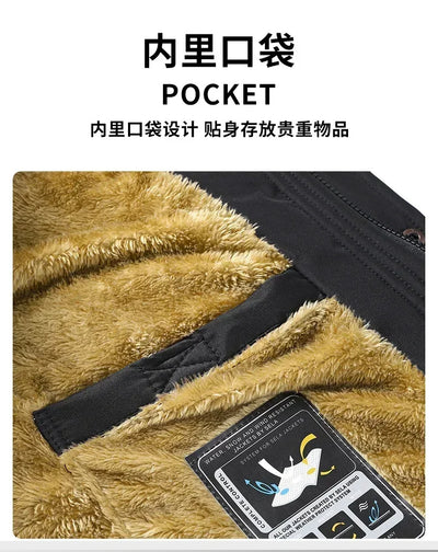 Male Fur Trench Overcoat Coats Parka Men's Warm Hooded Loose Parkas Men's Plus Velvet Casual Fashion Brand Thick Winter Parkas