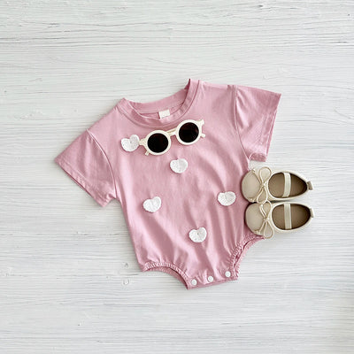 New Summer Infant Short Sleeve Romper Baby Triangle Bodysuit Clothes Baby Girl Jumpsuit Love Cloud Pattern Cartoon Boy 0-18M