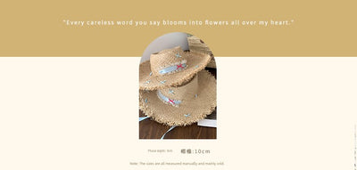 Straw Hat French Flat Top Female Summer Seaside Bows