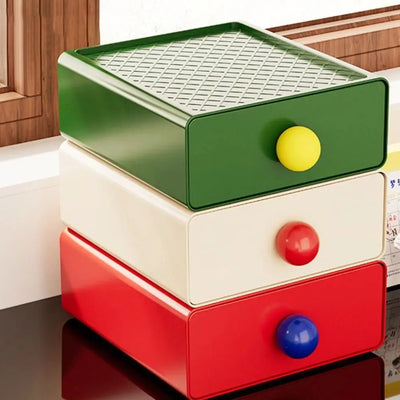 Large Capacity Desk Organizer Box Dopamine Dust-proof Cosmetics Storage Box Stackable Desktop Storage Boxes Drawer Home Office