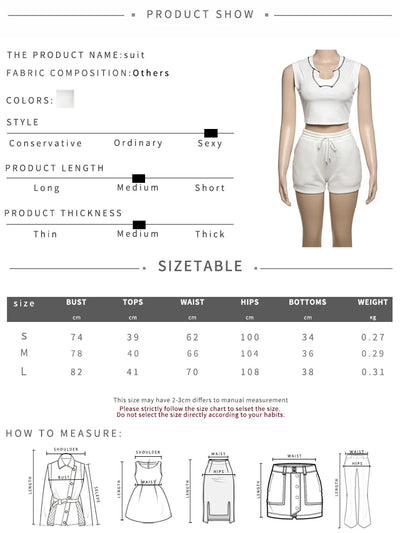 Weird Puss Casual Sporty 2 Piece Set Summer Women Tracksuit Basic Plain Vest+Cycling Shorts Matching Skinny Streetwear Outfits