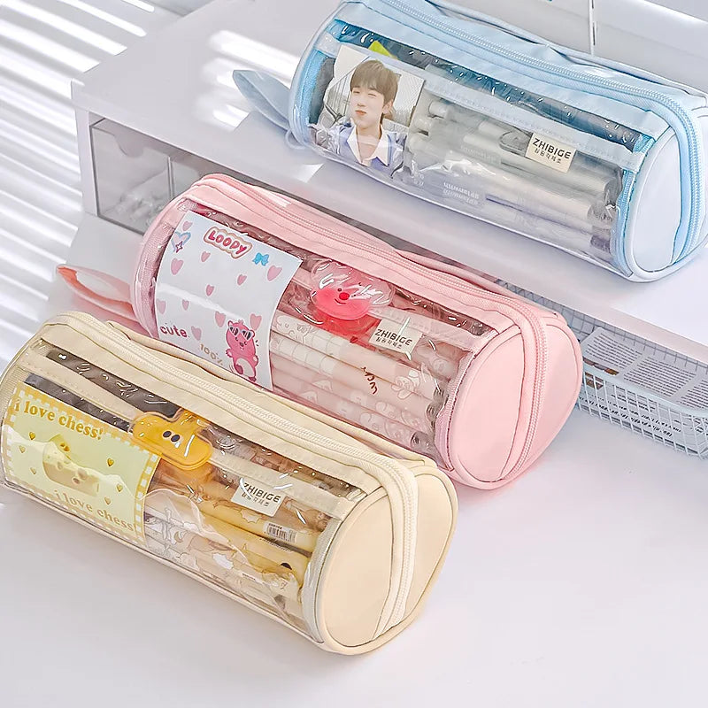Transparent Pencil Case Creative Simple and Multifunctional Primary and Secondary School Student Stationery Pencil Case