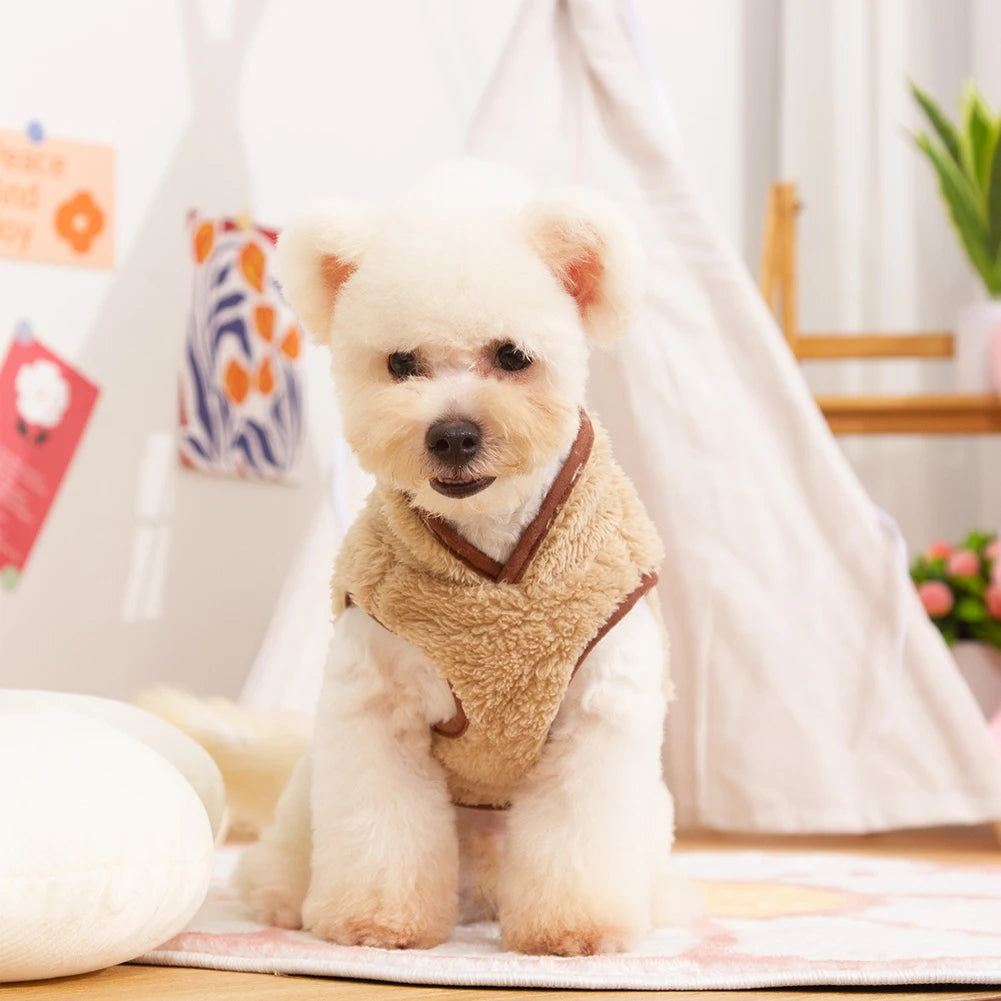 Winter Dog Jacket Warm Plush Dog Cat Vest Clothes for Puppy Kitten Sweater Chihuahua Yorkies Clothing Small Medium Dogs Pet Coat