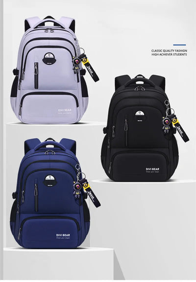 2025 Large capacity men's backpack with astronaut pendant 2 sizes of student school backpacks Student nylon school bags mochilas