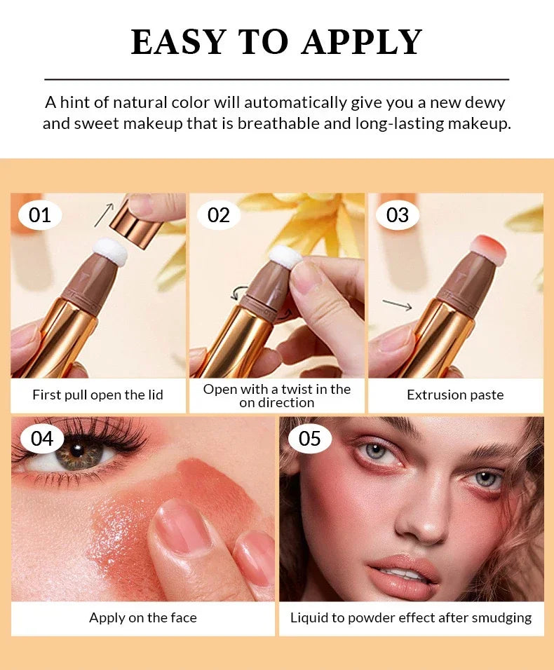 Waterproof Long-lasting Liquid Contour Cream with Sponge Brush Highlighter and Concealer - Silky and Creamy on Face and Body