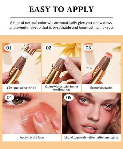 Waterproof Long-lasting Liquid Contour Cream with Sponge Brush Highlighter and Concealer - Silky and Creamy on Face and Body