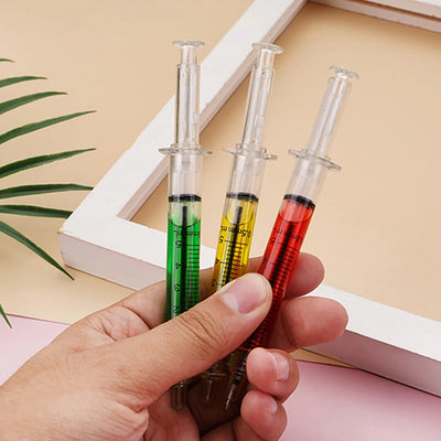 Novelty Syringe Needle Shape Ballpoint Creative Styling Needle Pen Office School Stationery Pen Syringe Needle Ballpoint Pen