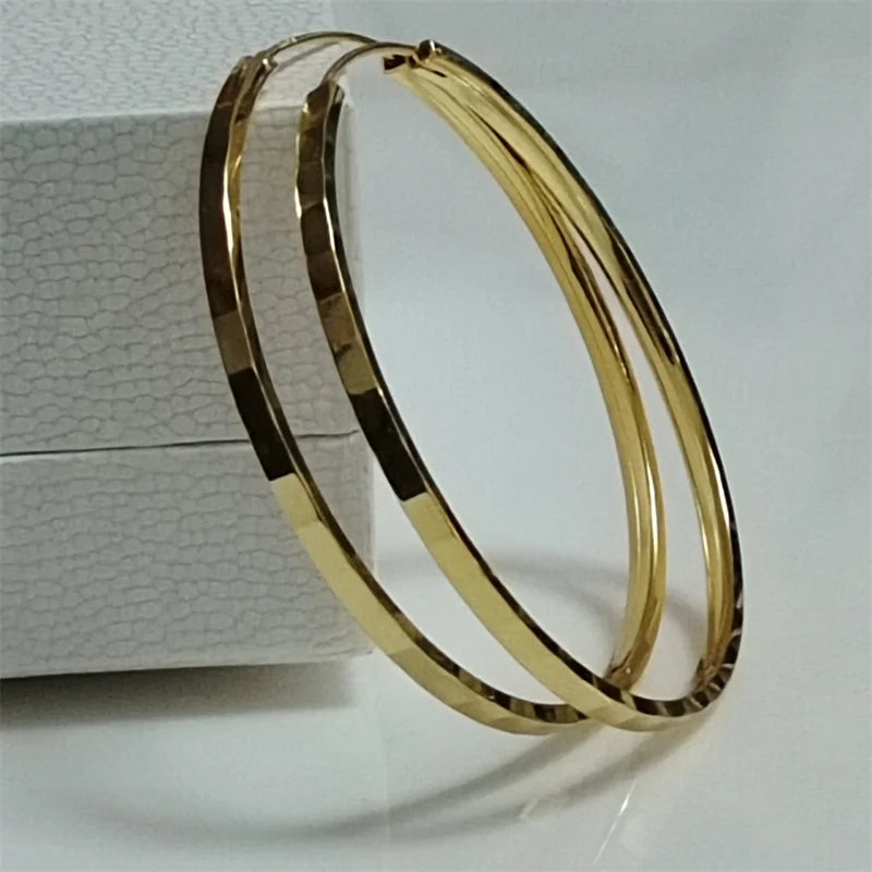Somilia - 100% 925 Sterling Silver Women's Big Hoop Earrings New Collection Jewelry Fashion Women 18K Gold Plated серьги кольца