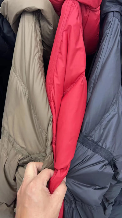Winter Hooded Drawstring Loose Puffer Jacket Women Solid Oversize Casual Silhouette Long White Duck Down Warm Coat 2024 New Coat