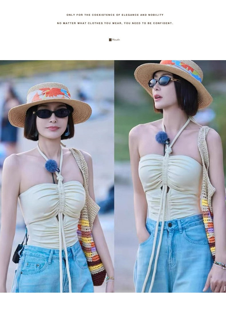 Qin Lan Same Type Pure Desire Wind Hot Spring Bathing Suit 2023 New Arrival Fancy Fall and Winter Covered Belly Sexy Seaside Vacation