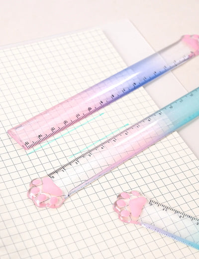 15cm Cat Claw Ruler Gradient Color Clear Scale Straight Measuring Rule Bookmark Stationery Office School A7588