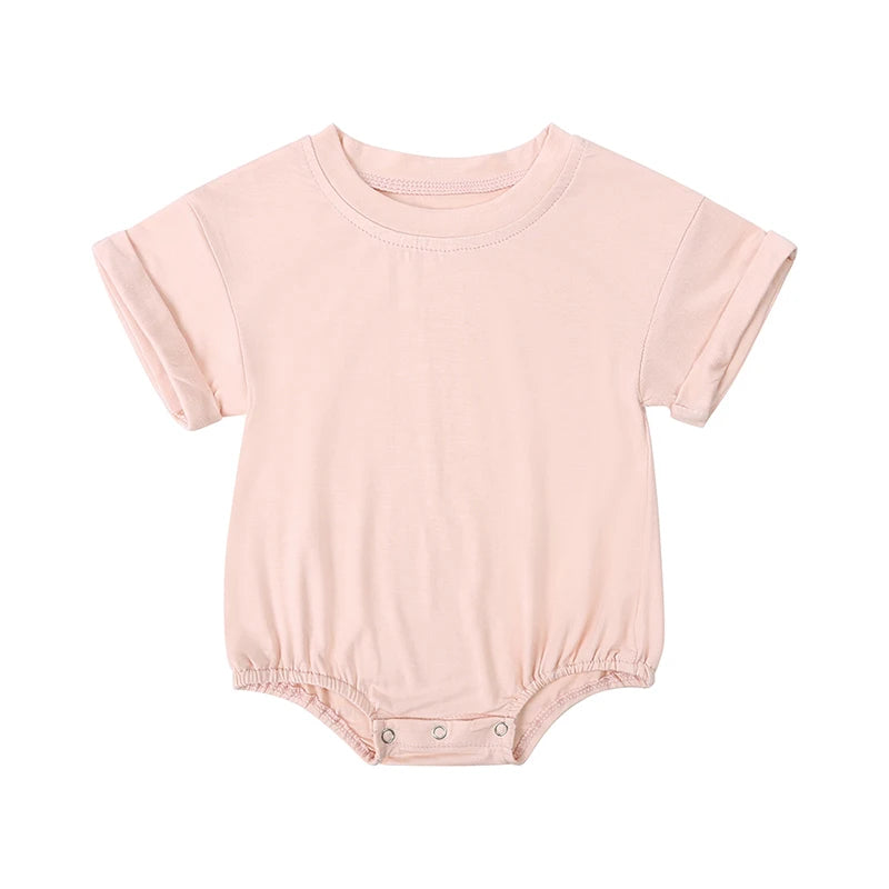 2025 Summer Newborn Baby Clothing Bamboo fiber casual Rompers 3-24M Infnat Boys Girls Jumpsuit Bebe Body Clothes Short Sleeve