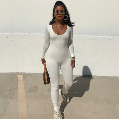 Dulzura Women 2024 Autumn Winter Long Sleeve Bodycon Streetwear Jumpsuit Overall One Piece Outfit Wholesale Items for Business