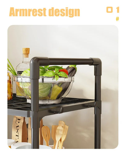 2/3Layer Kitchen Storage Shelf High-capacity Easy To Install Seasoning Rack PP Material Modern Minimalism Kitchen Furniture