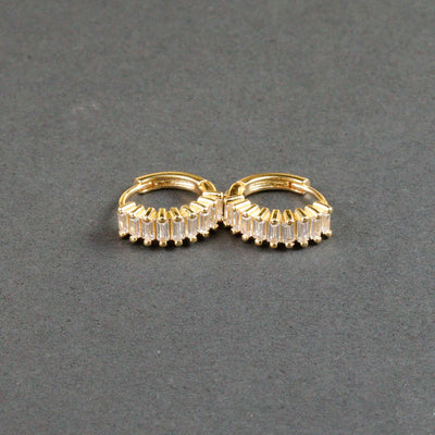 Fashion Multicolor Zircon Crystal Small Hoop Earrings Women Stainless Steel Flower Square Cartilage Earring Piercing Jewelry