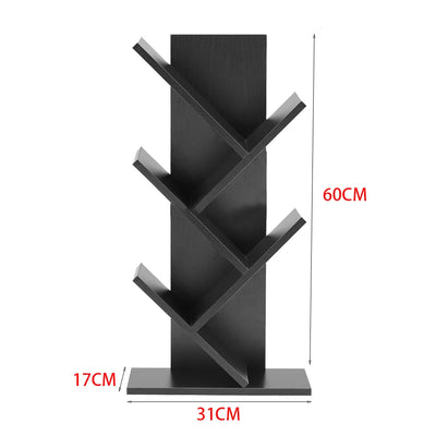 Rustic Standing Tree Bookshelf Wood Display Rack For Home Office Decoration Storage Organizer Shelf Bookcase