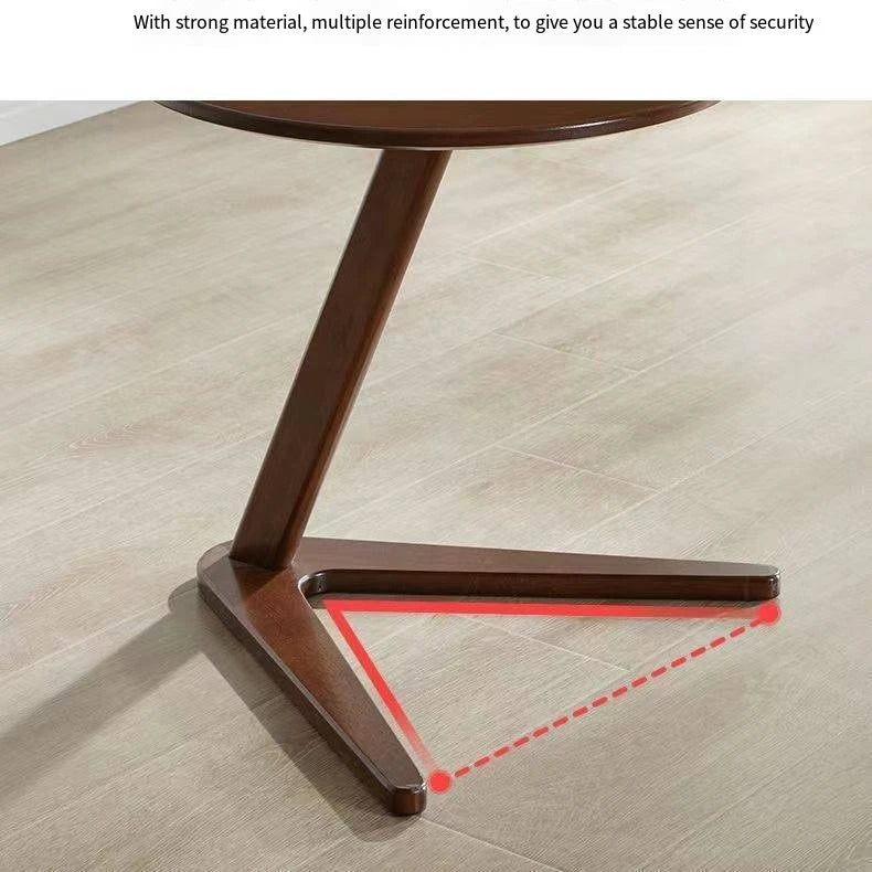 Nordic Style Solid Wood Side Table Sofa Side Table Living Room Small Coffee Table for Small Spaces Bedroom Rustic Walnut
