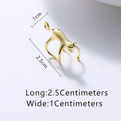 1 Pc Gold Color Funny Climbing Cat Clip Earring for Women Cute Animal  Kitten Without Piercing Earbone Earring Party Jewelry