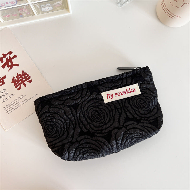 New Korean Women Floral Makeup Bags Cosmetic Bag Organizer Pouch Travel Make Up Toiletry Bag Canvas Beauty Case Pencil Case