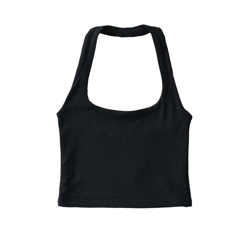 Sexy Women Crop Top 2023 Summer Double Halter Tops Sleeveless Tanks